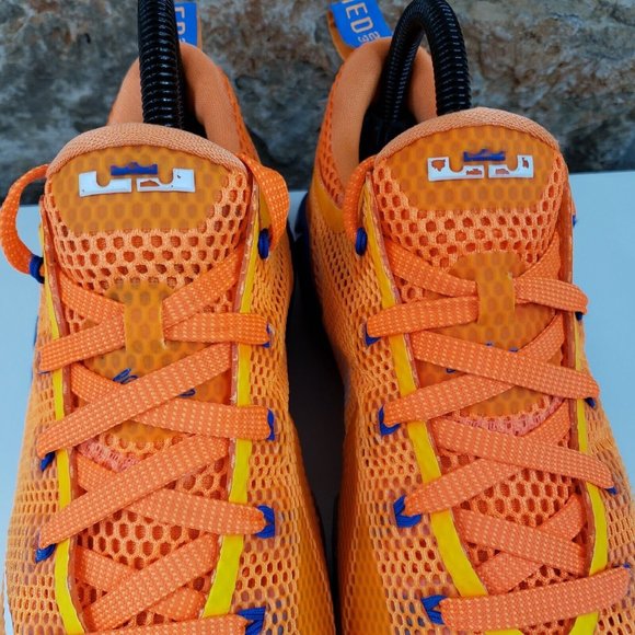 Nike LeBron 12 Low GS 'Cavs Classic' Bright Citrus Size: 5Y (Womens Size: 6.5) - Picture 11 of 14